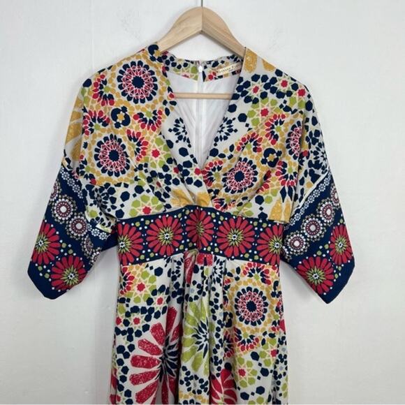 Wayward Fancies eShakti Asian Inspired Kimono Graphic Floral Sleeve Boho Dress - Picture 3 of 15